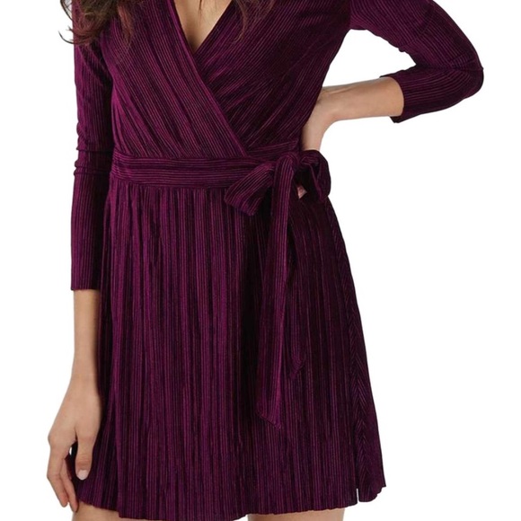topshop velvet wrap dress